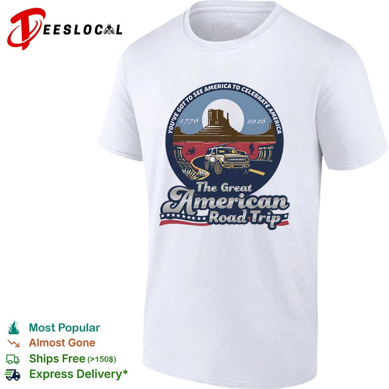 The Great American Road Trip youve got to see America - Adult & Kids T-Shirts, Sweatshirts & Hoodies apparel design preview 1