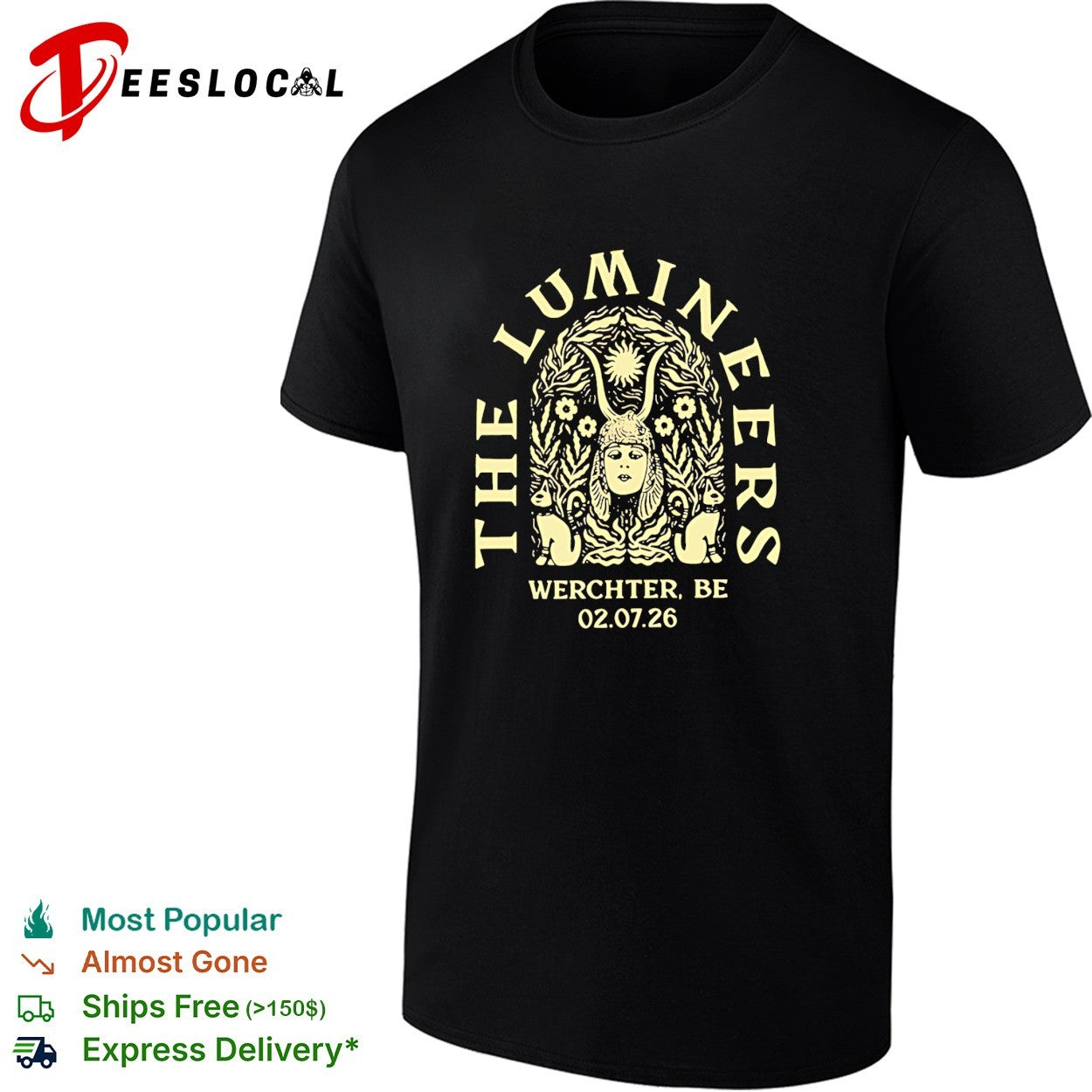 The Lumineers Werchter Belgium July 2 2026 concert - Adult & Kids T-Shirts, Sweatshirts & Hoodies apparel design preview 1