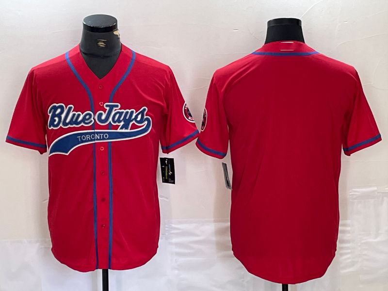 Toronto Blue Jays Blank Red Cool Base Stitched Baseball Jersey baseball jersey product view 1