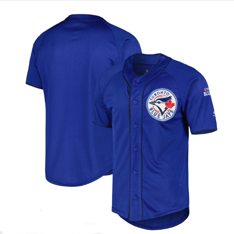 Toronto Blue Jays Button-Up Baseball Jersey - Royal Baseball Jerseys baseball jersey product view 1