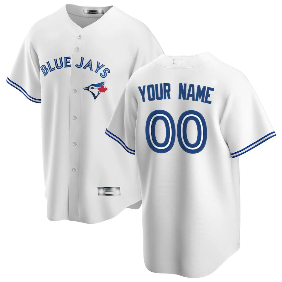 Custom Toronto Blue Jays White Home Replica Custom Jersey Baseball Jerseys baseball jersey product view 1