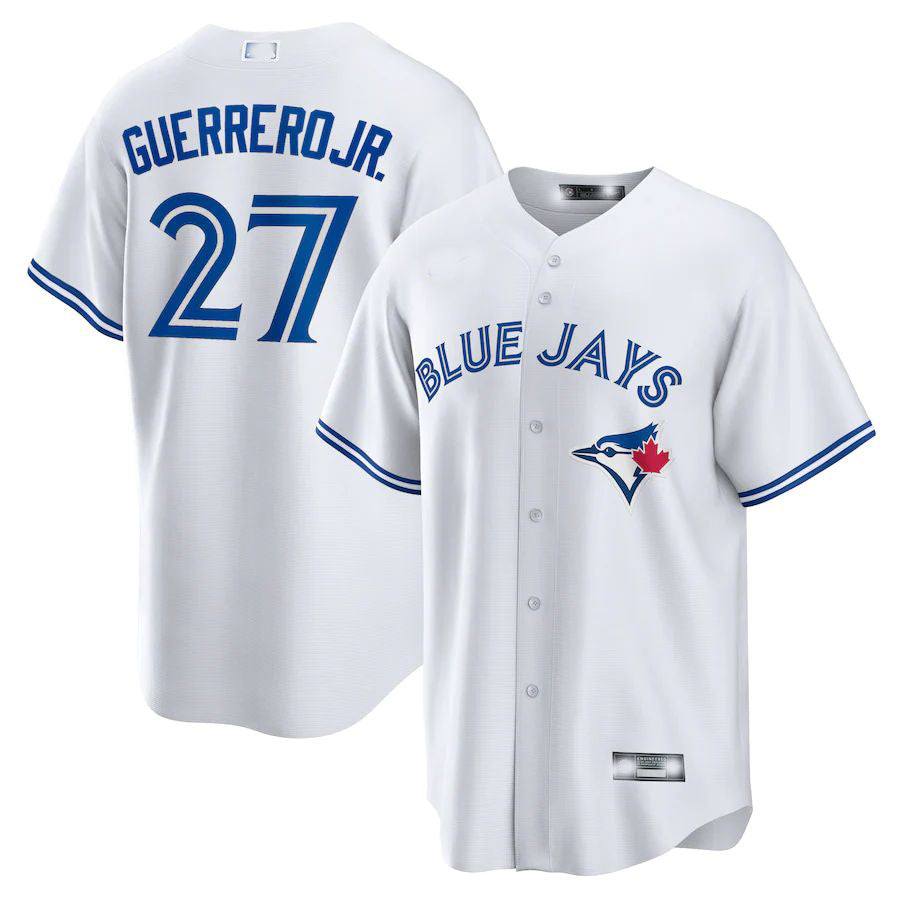 Toronto Blue Jays #27 Vladimir Guerrero Jr. White Home Replica Player Name Jersey Baseball Jerseys baseball jersey product view 1