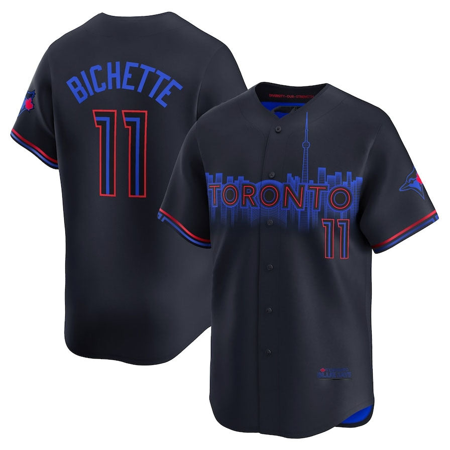 Toronto Blue Jays #11 Bo Bichette 2024 City Connect Limited Player Jersey - Black Baseball Jerseys baseball jersey product view 1