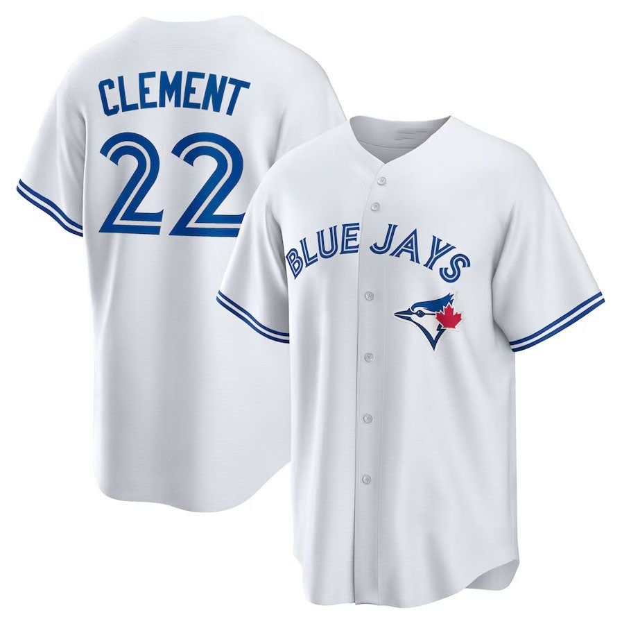 Toronto Blue Jays #22 Ernie Clement Home Replica Jersey - White Stitched Baseball Jersey baseball jersey product view 1