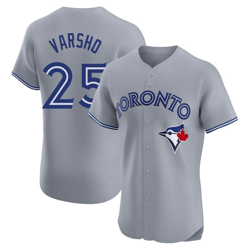 Toronto Blue Jays #25 Daulton Varsho Grey Cool Base Stitched Baseball Jersey baseball jersey product view 1