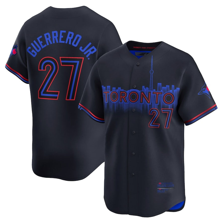 Toronto Blue Jays #27 Vladimir Guerrero Jr. 2024 City Connect Limited Player Jersey - Black Baseball Jerseys baseball jersey product view 1