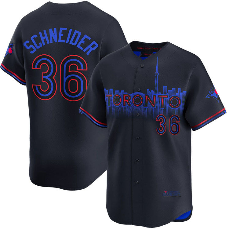 Toronto Blue Jays #36 Davis Schneider City Connect Limited Jersey Baseball Jersey baseball jersey product view 1
