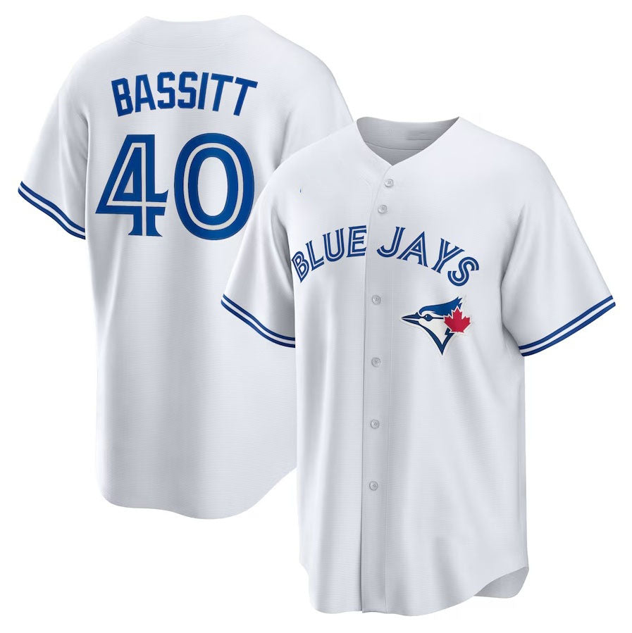 Toronto Blue Jays #40 Chris Bassitt Home Replica Jersey - White Stitched Baseball Jersey baseball jersey product view 1