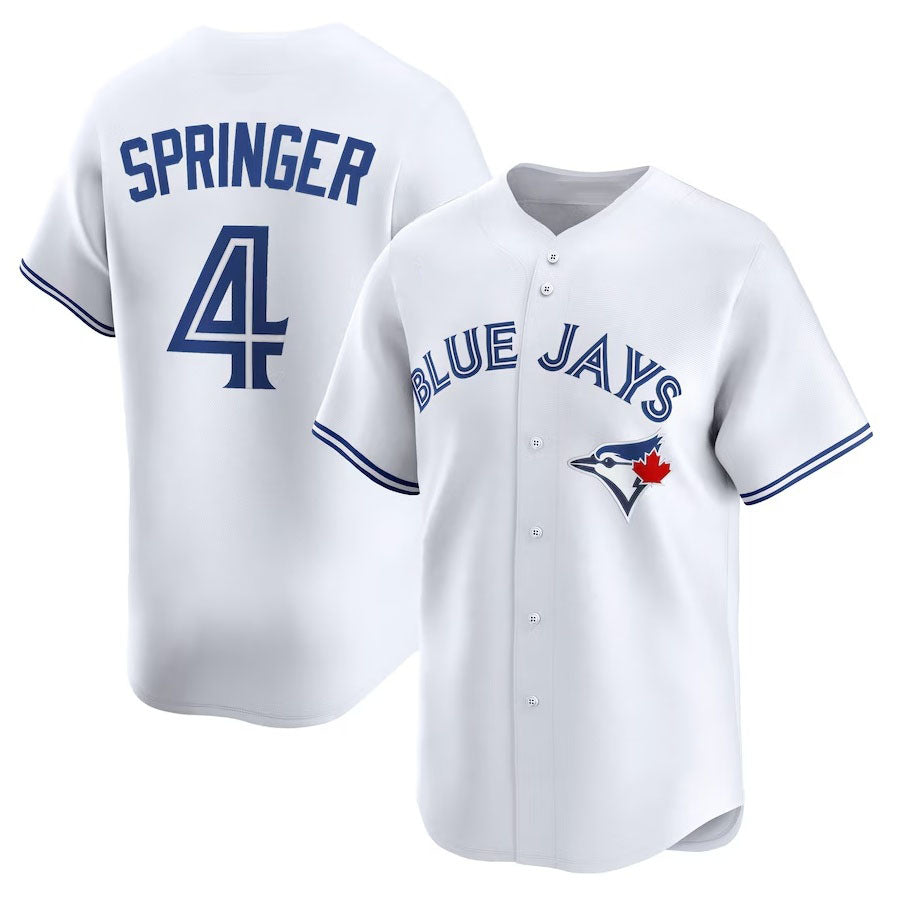 Toronto Blue Jays #4 George Springer Home Limited Player Jersey - White Stitched Baseball Jersey baseball jersey product view 1