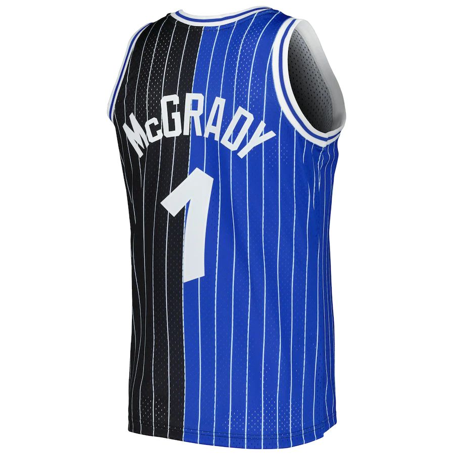 O.Magic #1 Tracy McGrady Hardwood Classics 2003-04 Split Swingman Jersey BlueBlack Stitched American Basketball Jersey basketball jersey product view 1