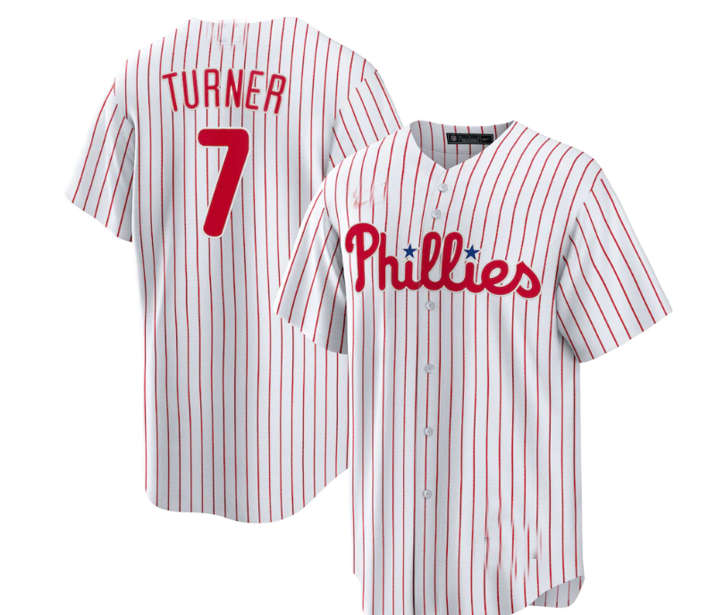 Philadelphia Phillies #7 Trea Turner Home Replica Player Jersey - White Baseball Jerseys baseball jersey product view 1