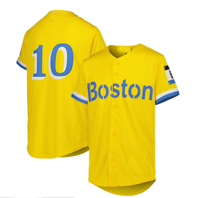 Boston Red Sox #10 Trevor Story City Connect Replica Player Jersey - Gold Baseball Jerseys baseball jersey product view 1