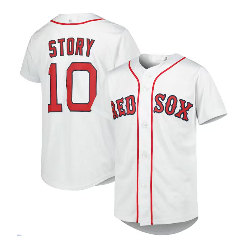 Boston Red Sox #10 Trevor Story Home Replica Player Jersey - White Baseball Jerseys baseball jersey product view 1