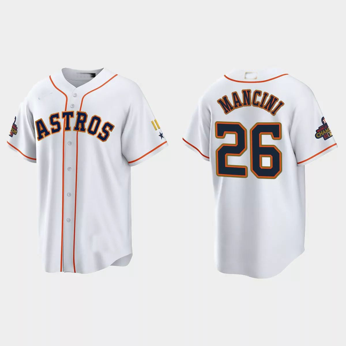 #26 Trey Mancini Houston Astros 2023 Gold Program Jersey ¨C White Stitches Baseball Jerseys baseball jersey product view 1