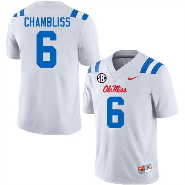 Trinidad Chambliss Ole Miss Rebels Jersey - White sports jersey product view 1