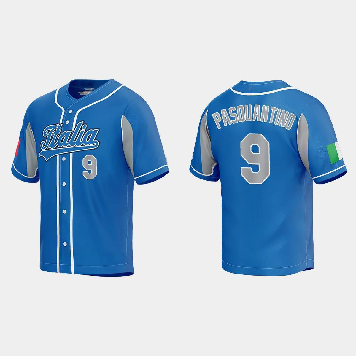 #9 VINNIE PASQUANTINO ITALY BASEBALL 2023 WORLD BASEBALL CLASSIC JERSEY ¨C ROYAL Stitches Baseball Jerseys baseball jersey product view 1