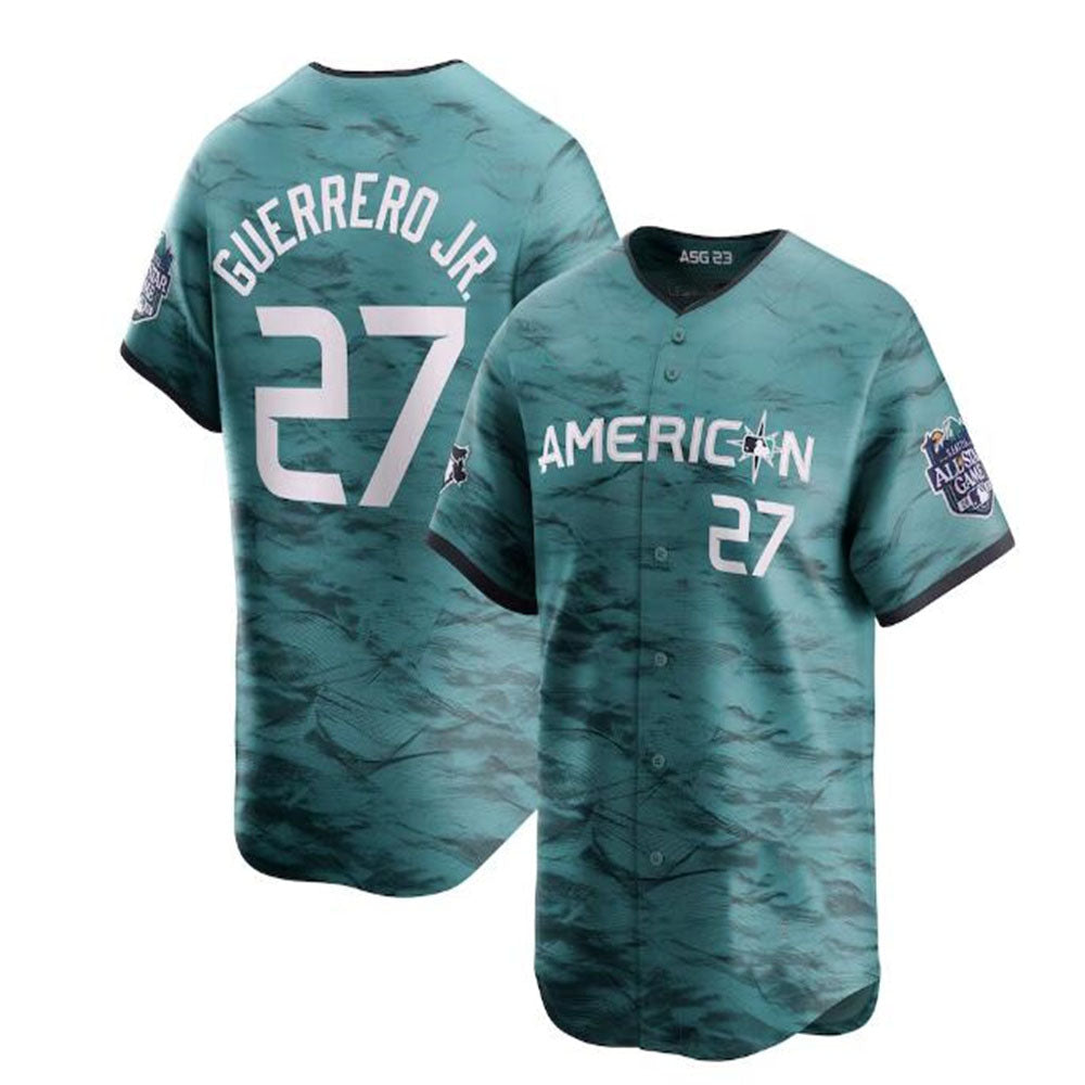 #27 Vladimir Guerrero Jr. American League 2023 All-Star Game Limited Player Jersey - Teal Baseball Jerseys baseball jersey product view 1