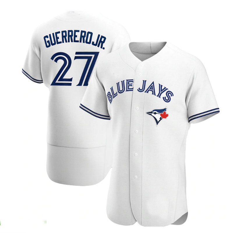 Toronto Blue Jays #27 Vladimir Guerrero Jr. Home Authentic Player Jersey - White Baseball Jerseys baseball jersey product view 1