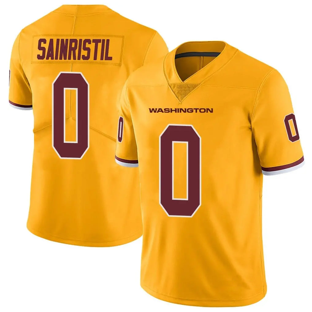 W.Commanders #0 Mike Sainristil Player Gold Vapor Limited Football Jerseys football jersey product view 1