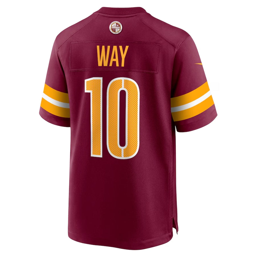 W.Commanders #10 Tress Way Player Burgundy Game Stitched American Football Jerseys football jersey product view 1