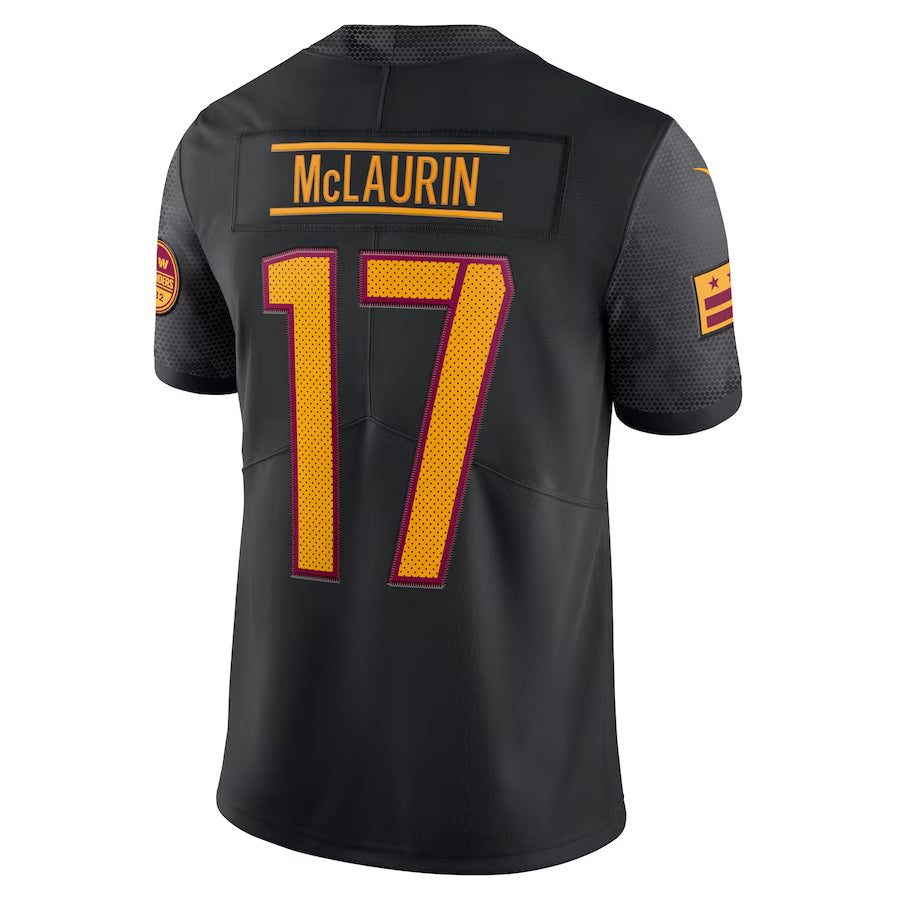 W.Commanders #17 Terry McLaurin Player Black Vapor Limited Football Jerseys football jersey product view 1