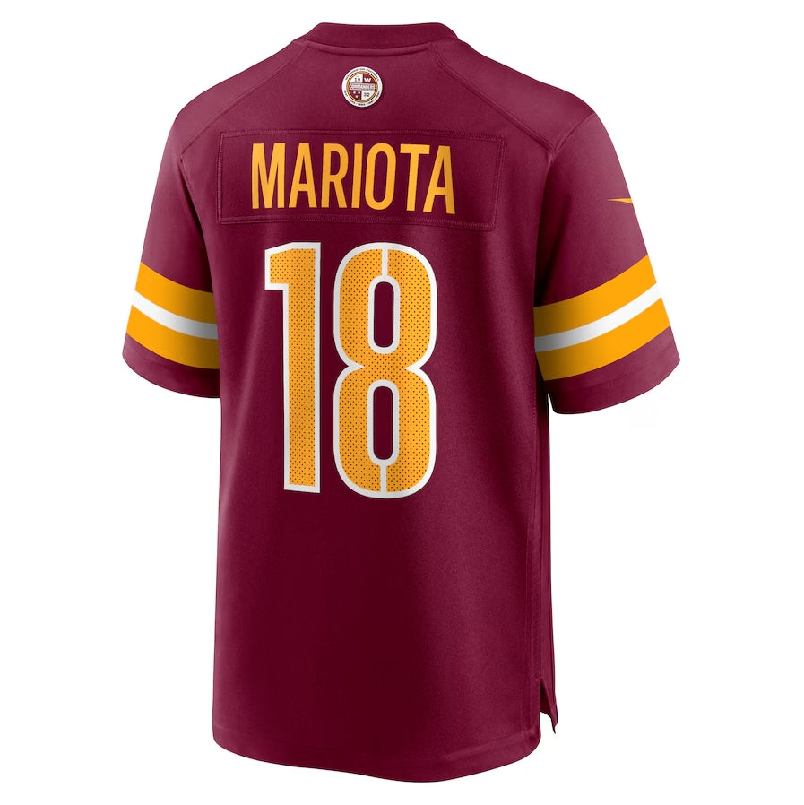 W.Commanders #18 Marcus Mariota Player Burgundy Game Stitched American Football Jerseys football jersey product view 1