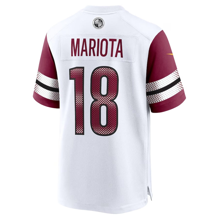 W.Commanders #18 Marcus Mariota Player White Home Game Football Jerseys football jersey product view 1