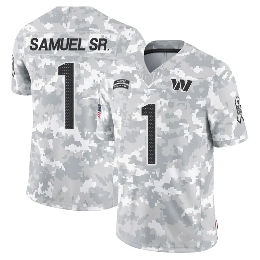 W.Commanders #1 Deebo Samuel Sr Player Arctic Camo Salute to Service Limited Football Jerseys football jersey product view 1