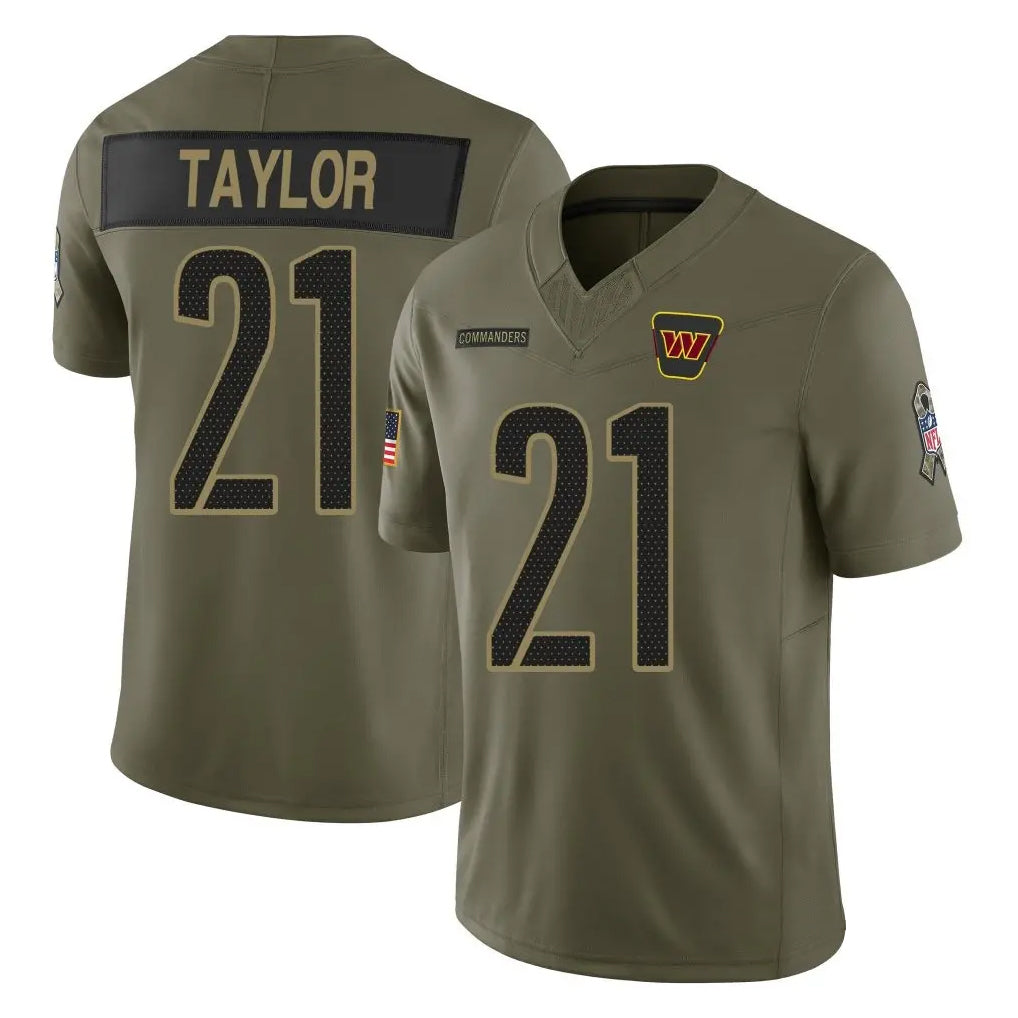 W.Commanders #21 Sean Taylor Player Olive Salute To Service Limited Football Jerseys football jersey product view 1