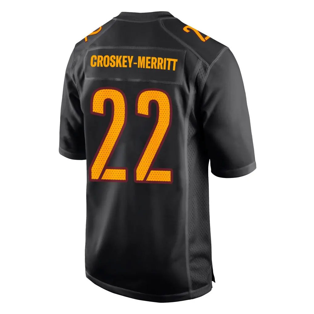 W.Commanders #22 Jacory Croskey-Merritt Player Carbon Black Fashion Game Football Jerseys football jersey product view 1