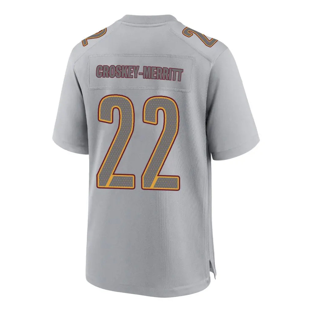 W.Commanders #22 Jacory Croskey-Merritt Player Gray Fashion Game Football Jerseys football jersey product view 1