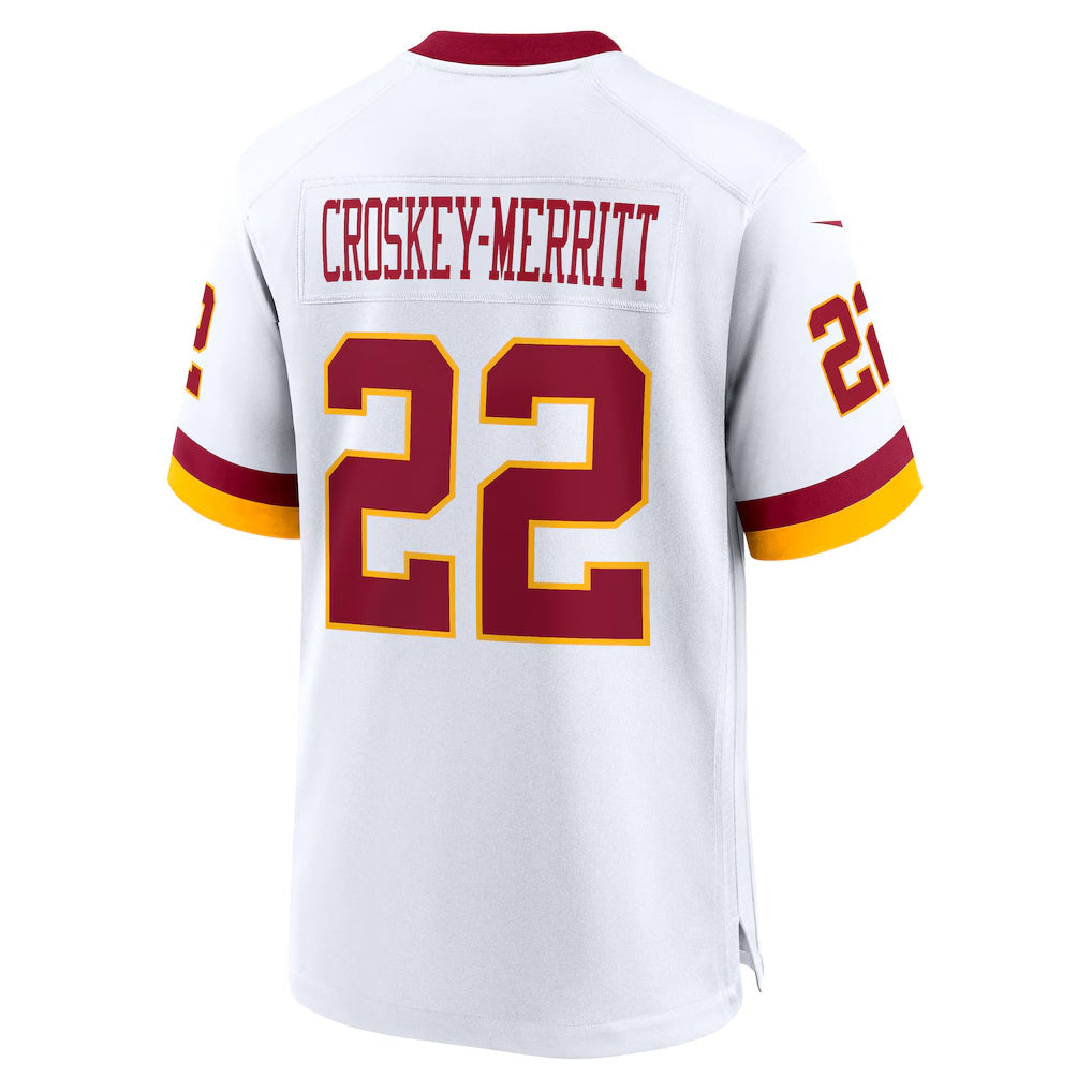 W.Commanders #22 Jacory Croskey-Merritt Player White Home Game Football Jerseys football jersey product view 1
