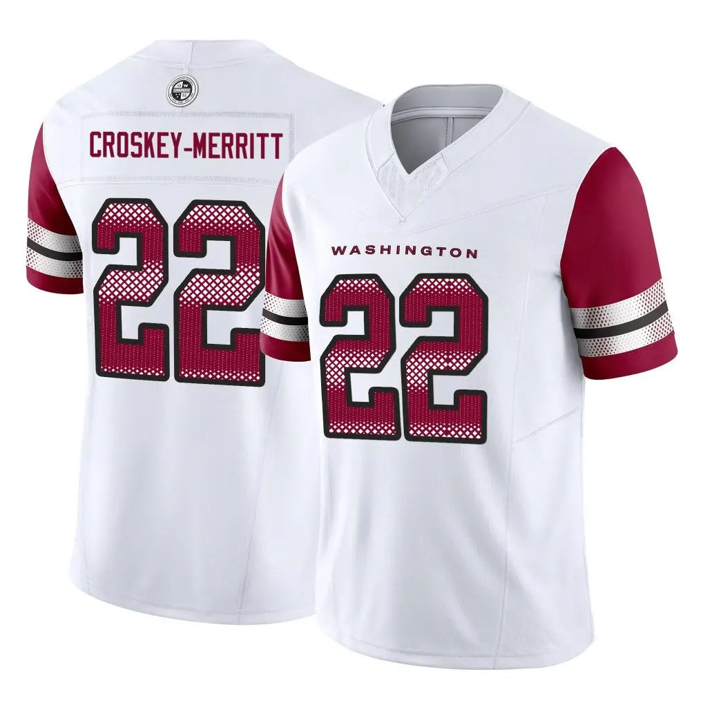 W.Commanders #22 Jacory Croskey-Merritt Player White Vapor F.U.S.E. Limited Football Jerseys football jersey product view 1