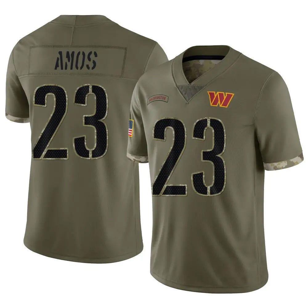 W.Commanders #23 Trey Amos Player Olive Salute To Service Limited Football Jerseys football jersey product view 1