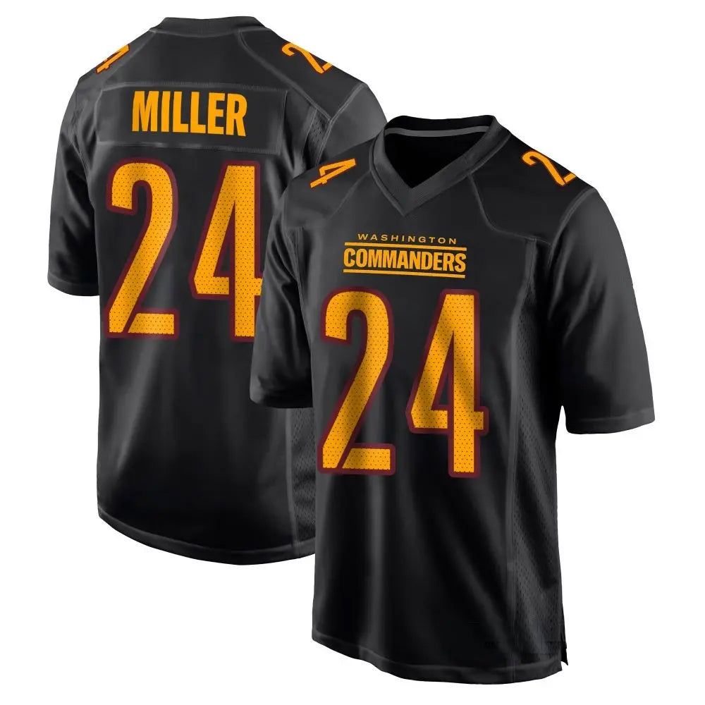 W.Commanders #24 Von Miller Player Carbon Black Fashion Football Jerseys football jersey product view 1
