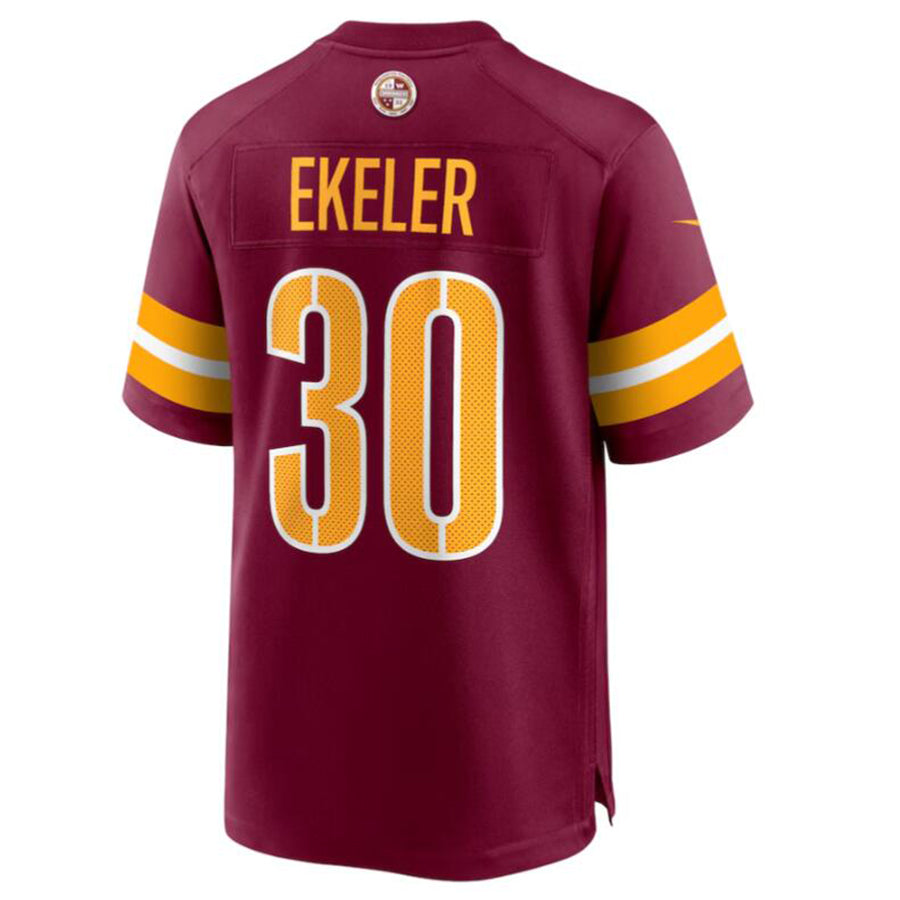 W.Commanders #30 Austin Ekeler Player Burgundy Home Game Football Jerseys football jersey product view 1