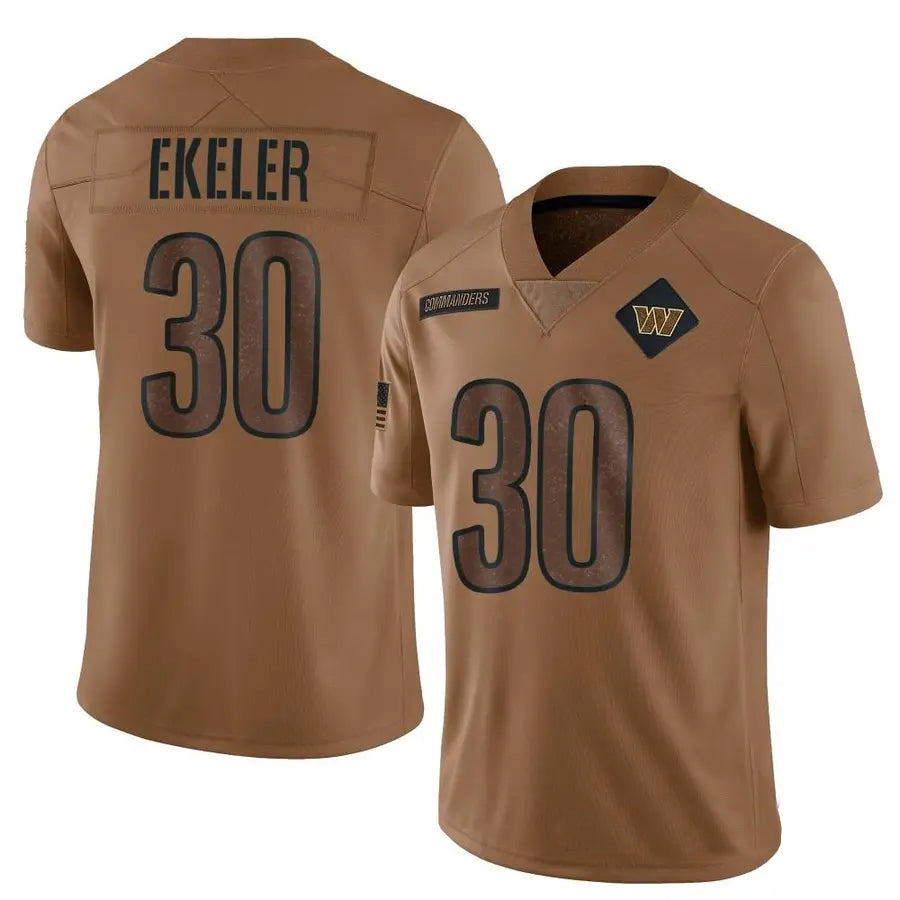 W.Commanders #30 Austin Ekeler Player Brown Salute To Service Limited Football Jerseys football jersey product view 1