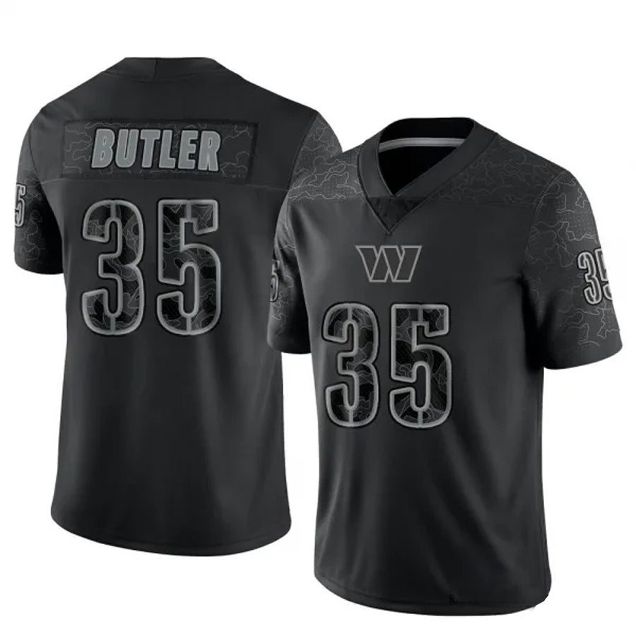 W.Commanders #35 Percy Butler Player Black RFLCTV Limited Football Jerseys football jersey product view 1