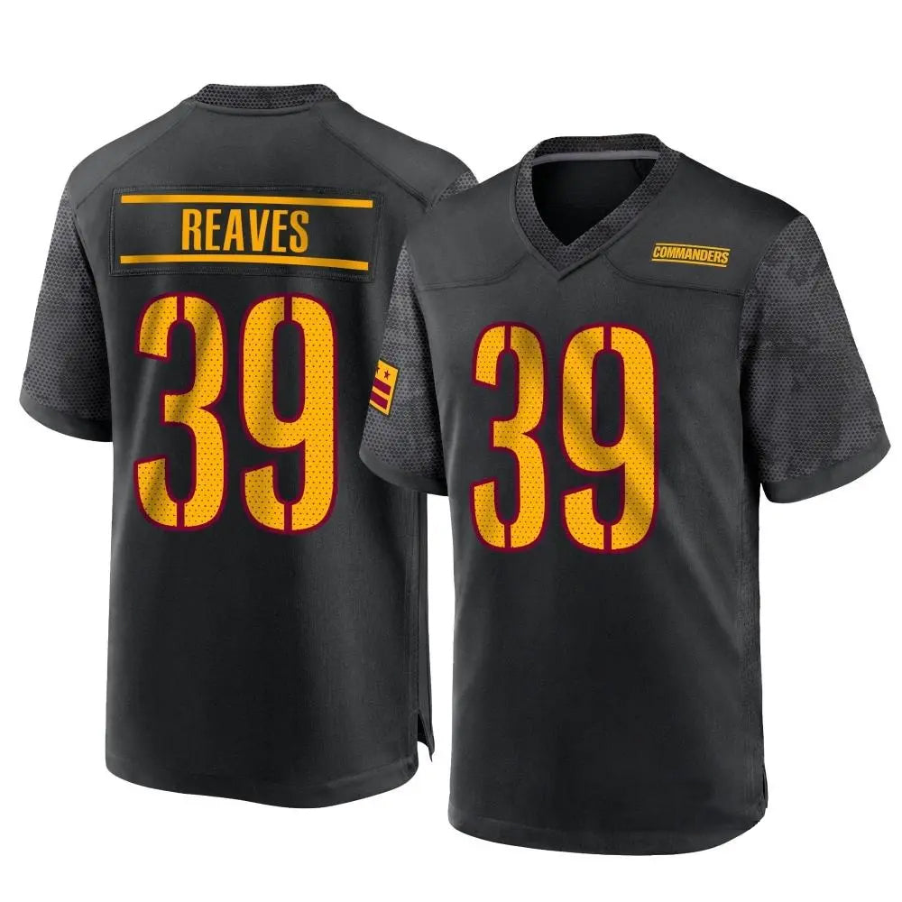 W.Commanders #39 Jeremy Reaves Player Black Home Game Football Jerseys football jersey product view 1
