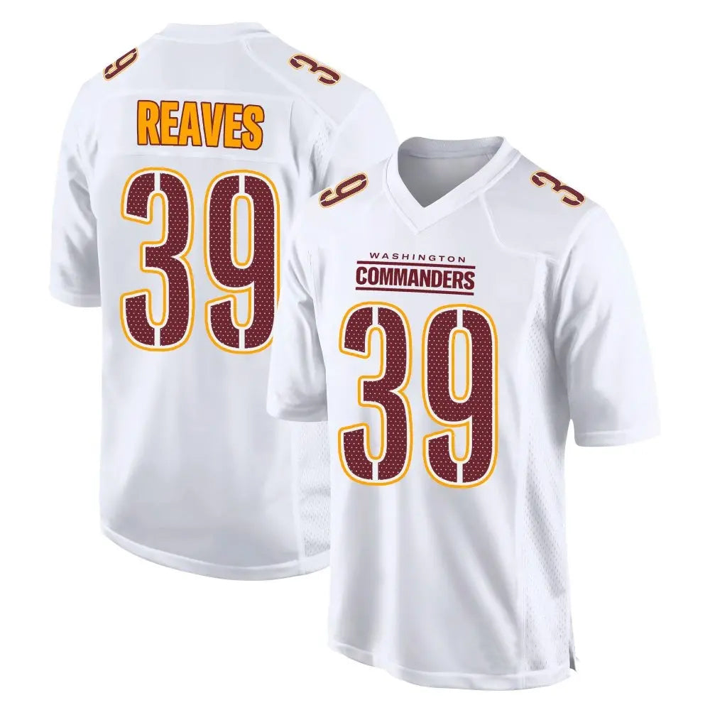 W.Commanders #39 Jeremy Reaves Player Tundra White Fashion Football Jerseys football jersey product view 1