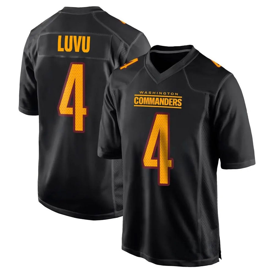 W.Commanders #4 Frankie Luvu Player Black Fashion Football Jerseys football jersey product view 1