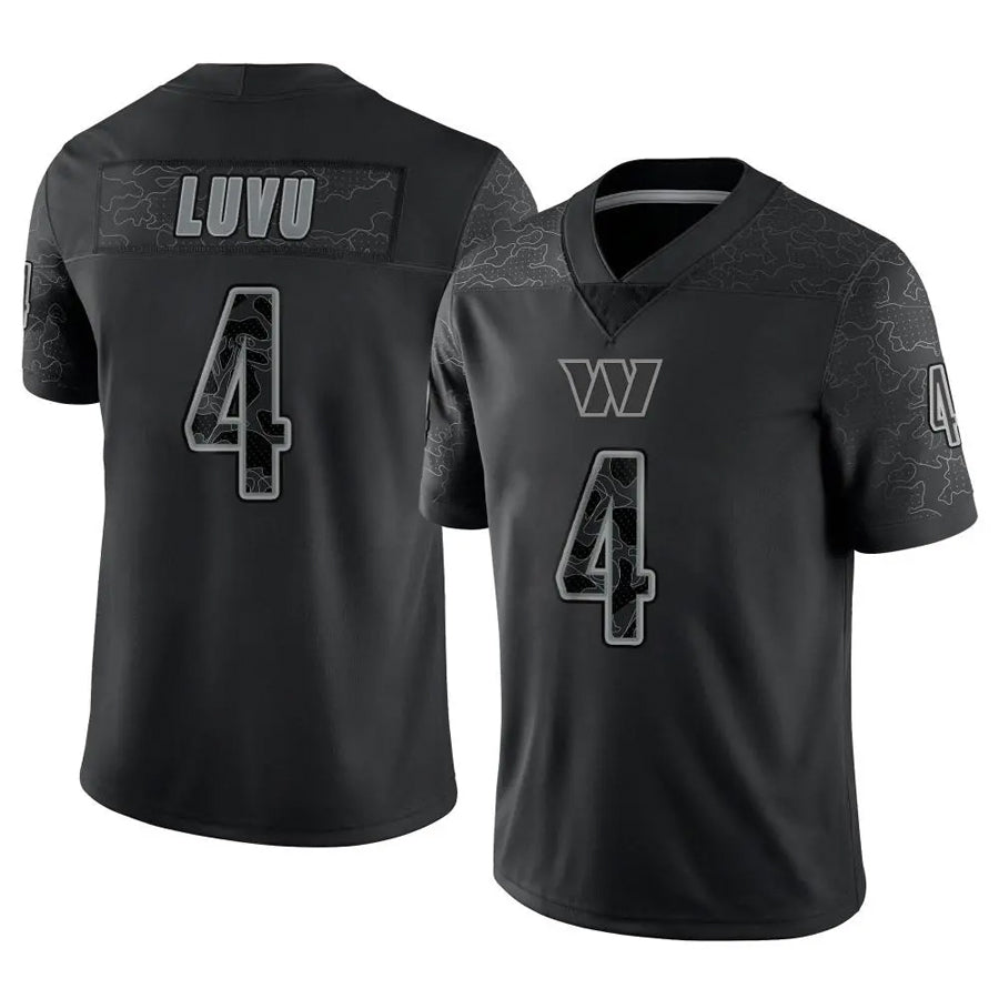 W.Commanders #4 Frankie Luvu Player Black RFLCTV Limited Football Jerseys football jersey product view 1