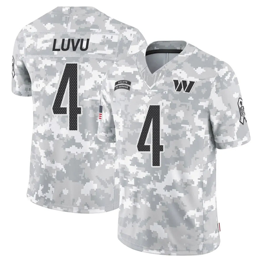 W.Commanders #4 Frankie Luvu Player Limited Arctic Camo Salute to Service Football Jerseys football jersey product view 1