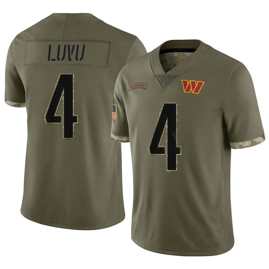 W.Commanders #4 Frankie Luvu Player Olive Salute To Service Limited Football Jerseys football jersey product view 1