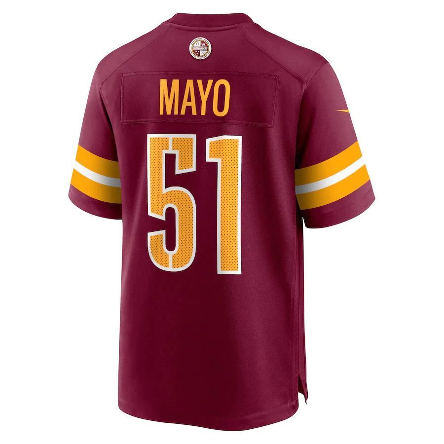 W.Commanders #51 David Mayo Burgundy Game Player Jersey Stitched American Football Jerseys football jersey product view 1