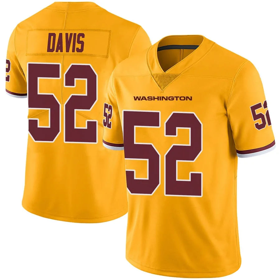 W.Commanders #52 Jamin Davis Player Limited Gold Color Rush Football Jerseys football jersey product view 1