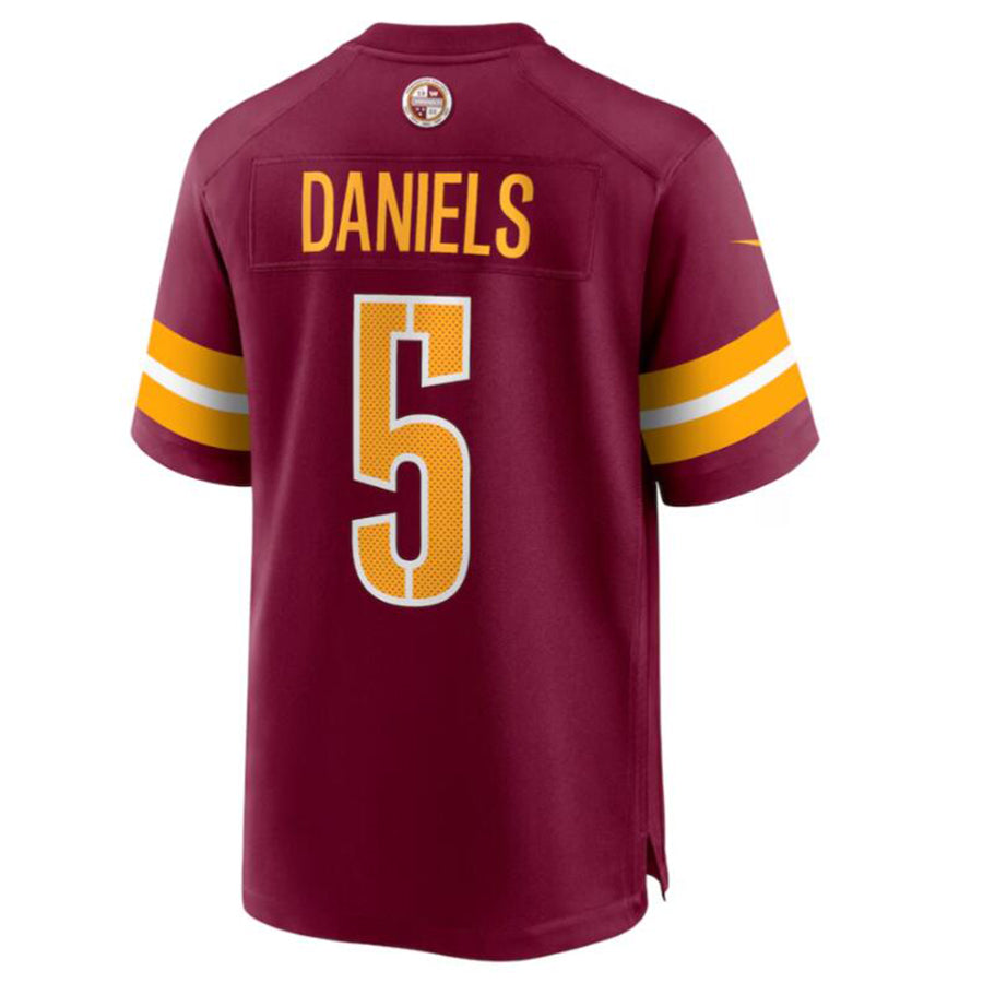 #5 Jayden Daniels Player W.Commanders Burgundy Game Football Jerseys football jersey product view 1
