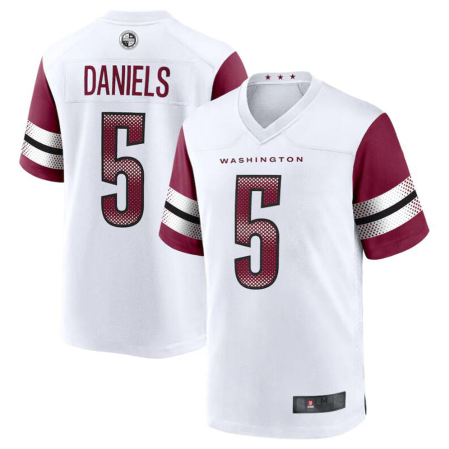 #5 Jayden Daniels Player W.Commanders White Game Football Jerseys football jersey product view 2