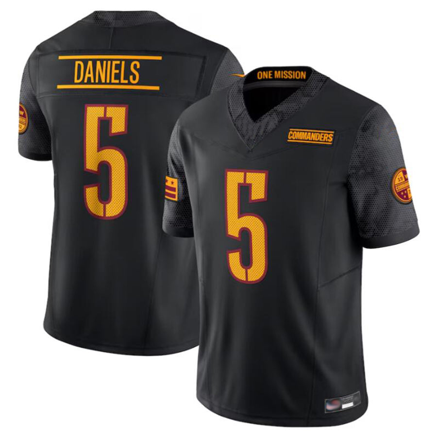 W.Commanders #5 Jayden Daniels Player Black Vapor F.U.S.E. Limited Football Jerseys football jersey product view 1