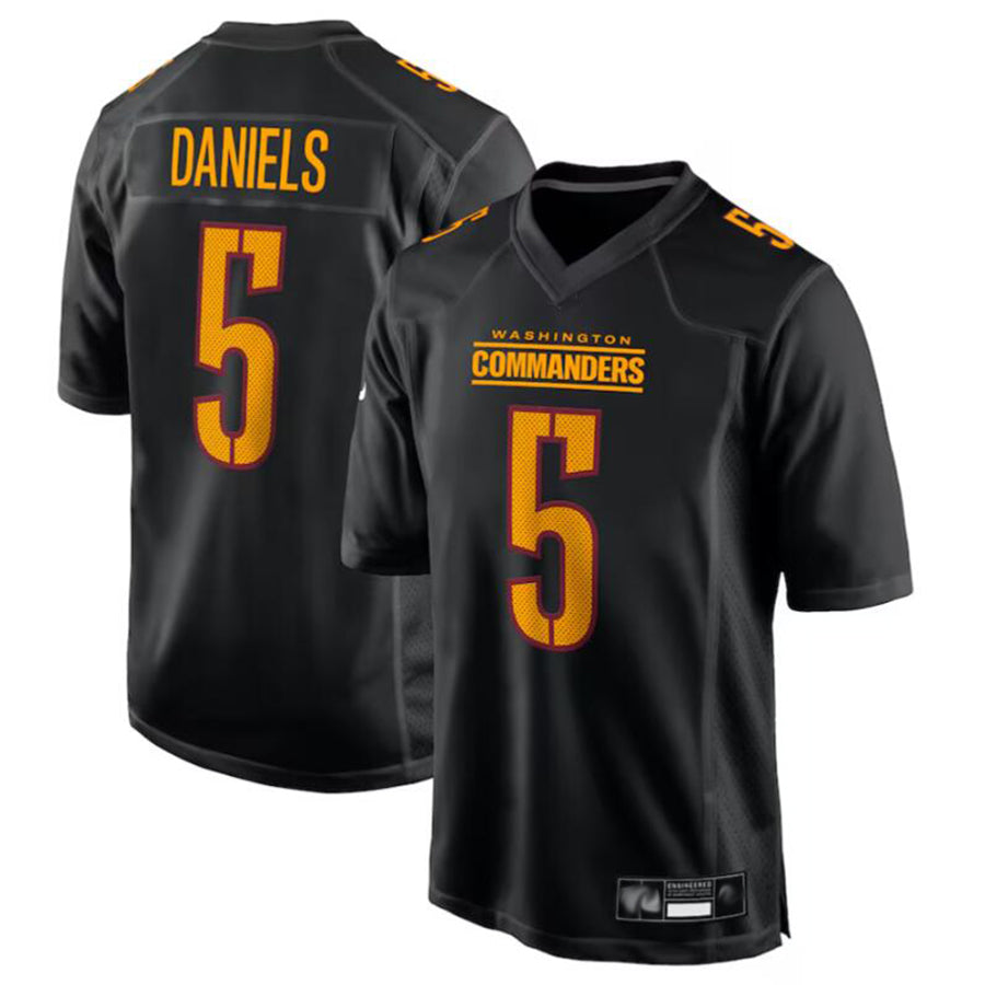 W.Commanders #5 Jayden Daniels Player Carbon Black Fashion Football Jerseys football jersey product view 1